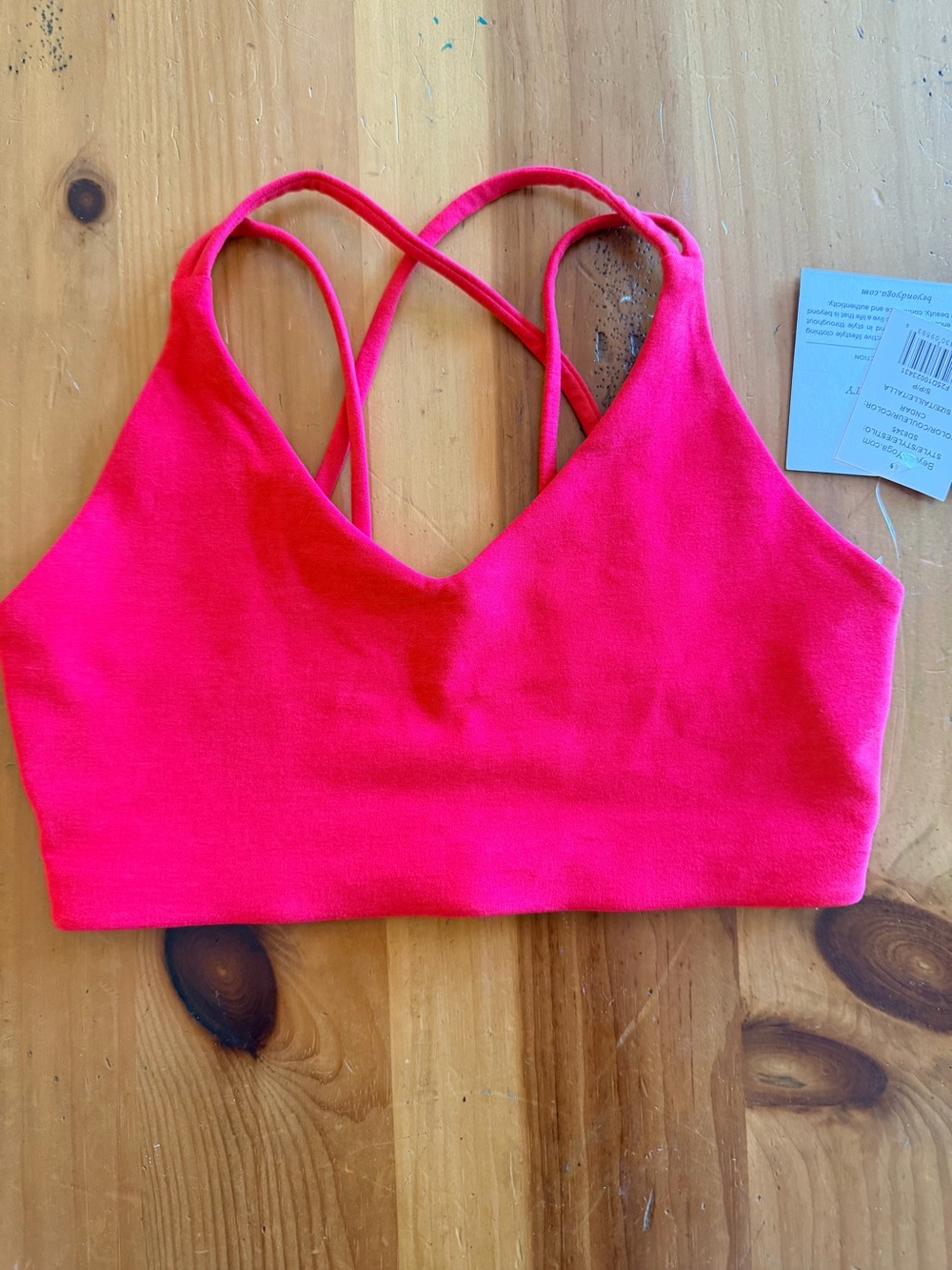 Beyond Yoga Get Across Bra Spacedye in Candy Apple Red Strappy V-Neck Bralette S